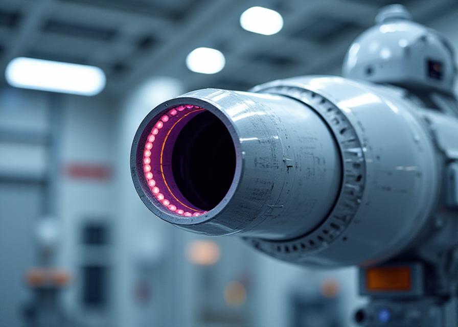 Close up of planet-bound vessel being prepped for flight